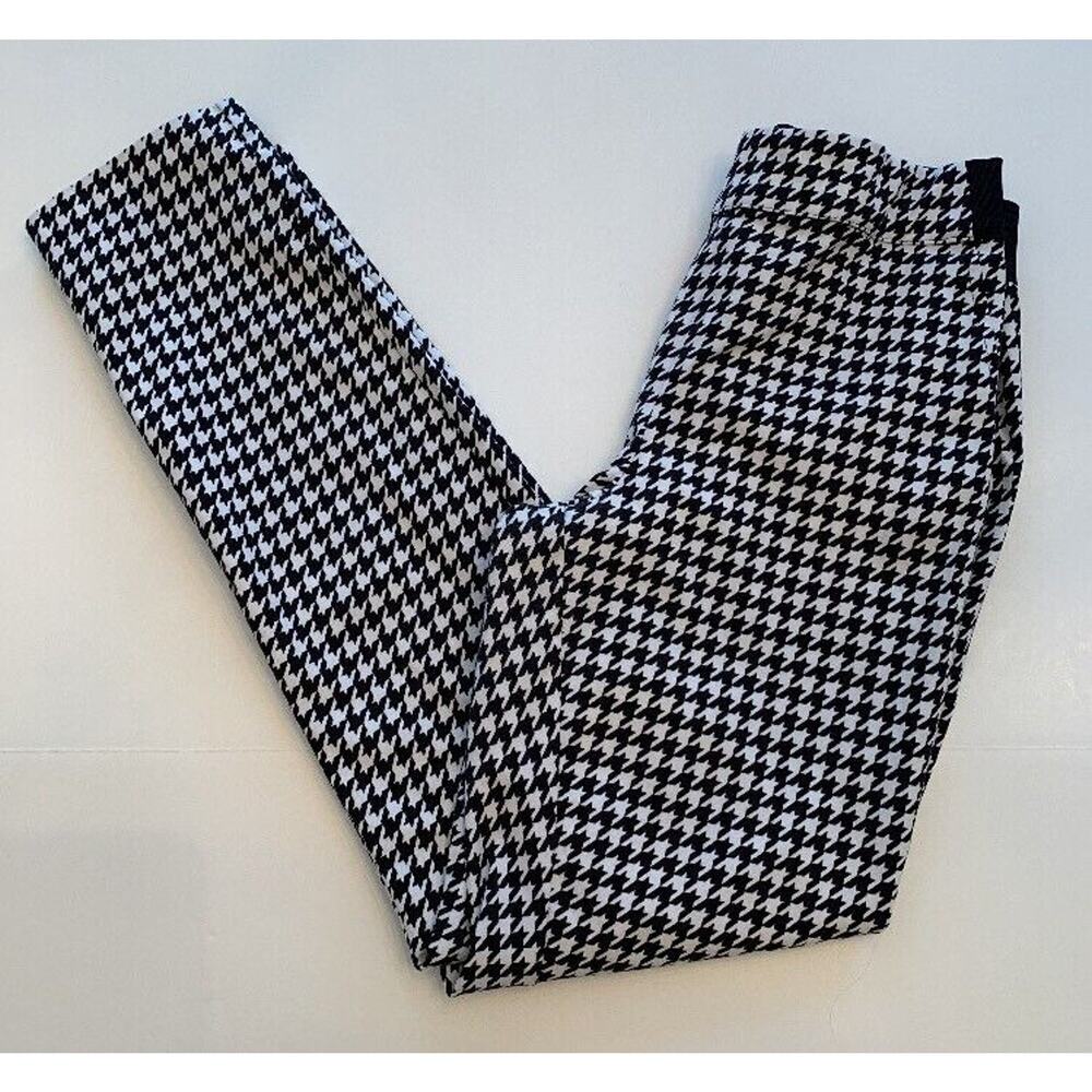 2 IMNYC Isaac Mizrahi Women's Black White Pull On Pants Elastic Waist 28.5" Inse
